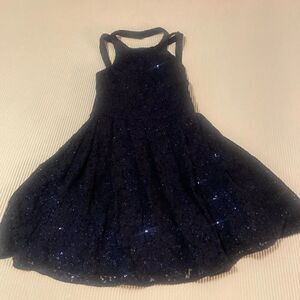 Morgan & Co Blue Sequined Party Dress 3/4